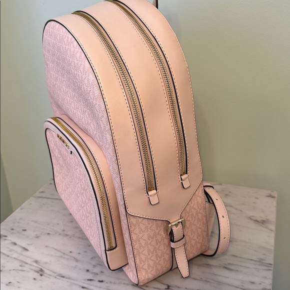 Michael Kors Jaycee Large Blush Logo Backpack Denim Transfer - Picture 5 of 16